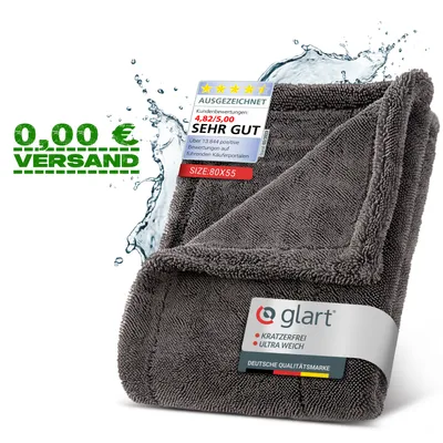Produktbild von Glart 44TW8 Twist Mikrofaser Auto Trockentuch XXL 80x55cm extrem saugstark