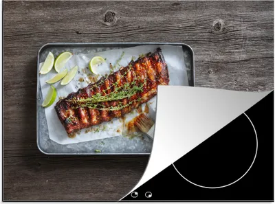 Produktbild von KitchenYeah© Herdabdeckplatte Spareribs direkt aus dem Ofen , 77x59cm, Küche Deko, Glaskeramikkochfeld Herdabdeckung, Abdeckplatte fùr Kochfeld