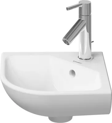 Immagine prodotto di Duravit ME by Starck lave-mains d'angle, 1 trou de robinetterie, avec trop-plein, 435x380mm, 072243AA00, 072243AA00