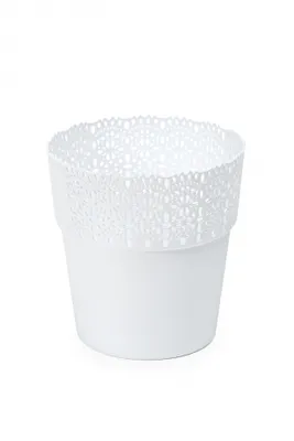 Obrázok produktu pre Plastový obal na kvetináč BELLA biely d15x15cm