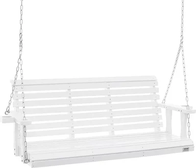 Produktbild von VEVOR Hollywoodschaukel Zedernholz, 1702x710x600mm, Terrassenschaukel für Hof und Garten, verbesserte Tragkraft von ca. 400 kg, robuste Schaukelstuhlbank mit Aufhängeketten für den Außenbereich, weiß