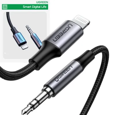 Produktbild von Ugreen Kabel Przewód Audio Aux Mfi Lightning - 3,5 Mm Mini Jack 1 M Szary (70509)