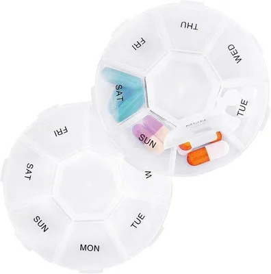Produktbild von Famanu Pillendose tägliche und wöchentliche Organisation - 2 Stück für Vitamine und Supplemente