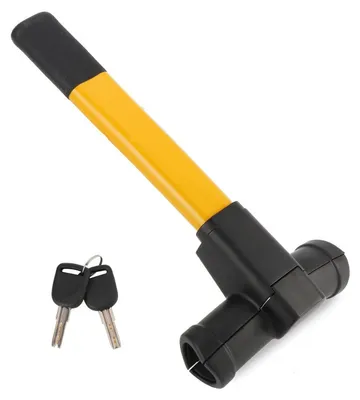 Obrázek produktu pro Zámek volantu do auta, stahovací, žlutý, univerzální, pro řídítka do průměru 38 mm