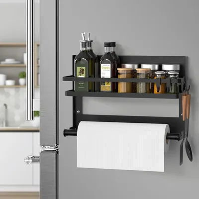 Immagine prodotto di Porta erbe da parete - porta cucina senza forare - 1 pezzo - nero - acciaio inox