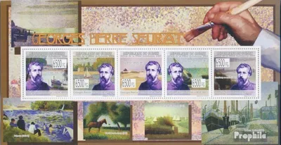 Produktbild von Briefmarken Guinea 2009 Mi 6636-6640 Kleinbogen (kompl. Ausgabe) postfrisch Gemälde von Georges Pierre Seurat