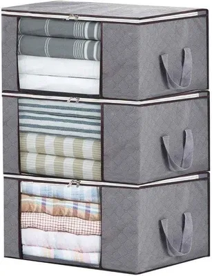 Produktbild von Famanu Aufbewahrungsboxen 3er Set, große faltbare Boxen für Kleidung und n