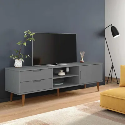 Obrázek produktu pro vidaXL TV skříňka MOLDE Grey 158x40x49 cm Masivní borovicové dřevo