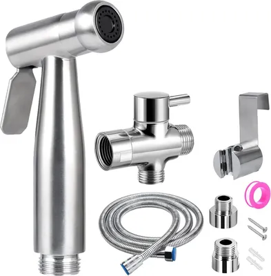 Produktbild von Handheld Bidet Sproeier - Sproeibevestigung Mit Schlauch - Babyfeuchttuch Windelwaschmaschine - Edelstahl Reiniger - Duschsprüher - Haustier Badezimmer Toilette