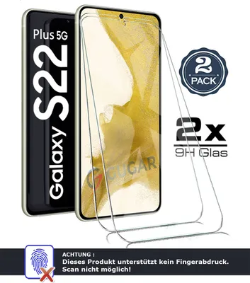 Produktbild von 2x Samsung Galaxy S22 Plus 5G - Panzerglas - Vollkleber! Panzerfolie Schutzglasfolie Displayschutzglas Echt Glas Schutz Folie Display Glasfolie 9H 2 Stück