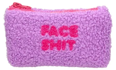 Produktbild von Gift Company Kosmetiktasche Teddy Face Shit Lila (16x9cm)