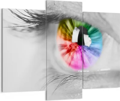 Produktbild von Bild auf Leinwand - Leinwandbild - Auge Regenbogen Wimper Grafik - 130x100cm - Wand Bild - Wanddeko - Leinwanddruck - Bilder - Kunstdruck - Leinwand bilder - Wandkunst - CB130x100-2644