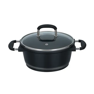 Image de alpina poêle Ø20 cm 2,2 L poêle casserole toutes sources de chaleur couvercle résistant au lave-vaisselle noir