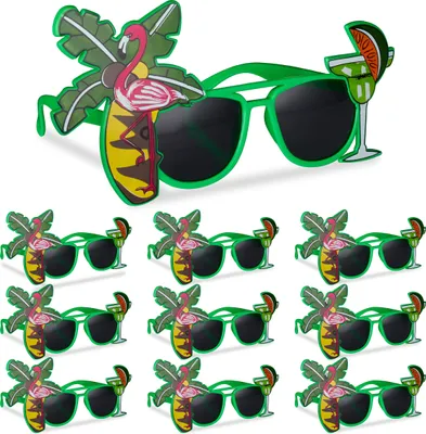 Produktbild von relaxdays 10 x Partybrille Cocktail und Palme