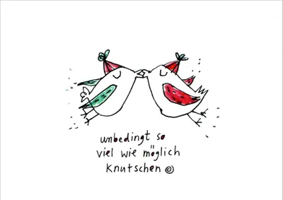 Produktbild von Postkarte Karindrawings "Unbedingt so viel wie möglich knutschen."