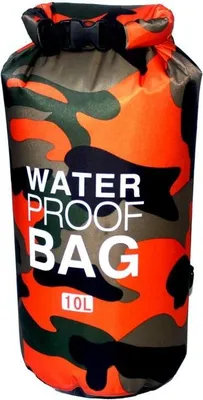 Image de Sac étanche 10 L, camouflage - orange