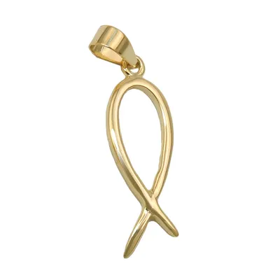 Immagine prodotto di Ciondolo 20x7mm simbolo religioso Gesù pesce oro 9ct lucido 20x7mm