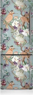Produktbild von Kühlschrank Aufkleber Kühlschrankmagnete Dekoration Kühlschrankfolie 60x180 cm - Wald