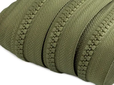 10m Kunststoff-Reißverschluss endlos Profil 5mm khaki