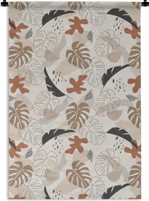Produktbild von MuchoWow® Wandteppich Wandbehang Sommer - Blätter - Pastell 120x180 cm Tapisserie Dekoration Wandtuch - Schlafzimmer - Dekorationen für das Haus