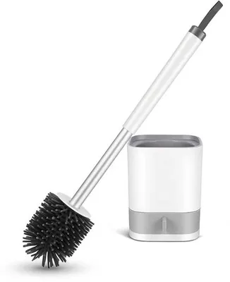 Produktbild von Silikon Toiletborstel mit schneller Trocknung - Hygiënische Toiletborstel mit Wandhalter