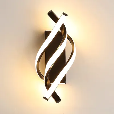 Image de Applique murale LED intérieure, 22W, 2500 lumens, design moderne, couleur noire
