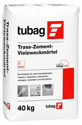 Immagine prodotto di tubag TZVM Trass-Zement-Vielzweckmörtel 0–4 mm 25 kg