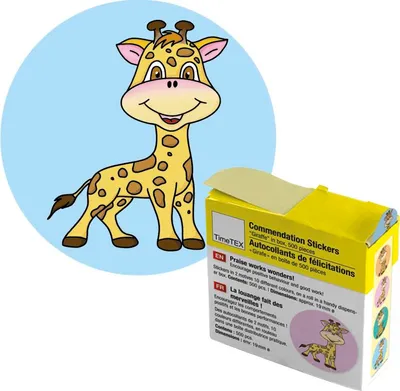 Produktbild von Belobigungs-Aufkleber "Giraffe" in Spender-Box, 500 Stück