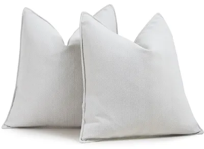 Produktbild von Set aus 2 Chenille-Kissenbezügen, cremefarben, 40x40 cm, mit elegantem Design; weiche und  Dekokissenbezüge für Sofa, Bett und Wohnaccessoires.