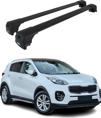 Image de Barres De Toit Transversales pour Kia Sportage 2015-2020 Aluminium Noir ABE