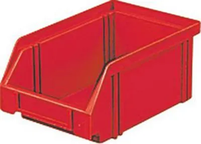 Produktbild von LA KA PE Sichtlagerkasten Größe 4 rot Länge 160 / 140 x Breite 105 x Höhe 75mm aus Polystyrol stapelbar - LK4