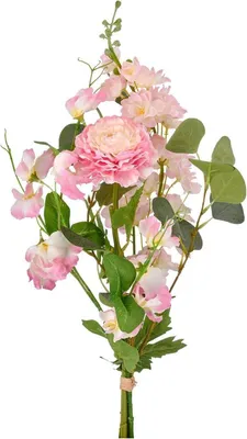 Produktbild von Kunstpflanze Rittersporn-Mix-Bund - H 63 cm - Gelb - Grün - Rosa - Kunststoff - mit Blüten
