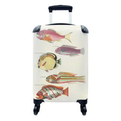 Obrázek produktu pro Kufr Příruční zavazadlo na kolečkách Malý cestovní kufr na 4 kolečkách Ryby - moře - design - Velikost kabiny < 55x40x23 cm a 55x40x20 cm - Fotobrašna