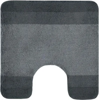 Produktbild von spirella Badematte | kuscheliger Hochflor | Rutschfester Badvorleger | viele Größen | waschbar 40° | 55x55 cm mit WC Ausschnitt | Grau