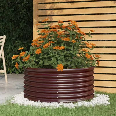 Produktbild von Möbel Pflanzkübel Pulverbeschichteter Stahl 80x80x36 cm Braun - Beete 318855