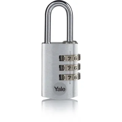 Immagine prodotto di YALE -YE3CB/28/126/1/S - Lucchetto in alluminio - Combinazione da 28 mm - Grillo in acciaio - Argento - Codice a 3 cifre - Per armadietti - Cassette degli attrezzi