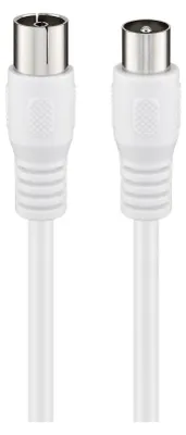 Produktbild von Goobay Antennenkabel (class A, >85 dB), 2x geschirmt, 2 m, Weiß
