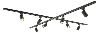 Image de HOFTRONIC - Kit système de rails 4 x 1 m 8 spots 2700K GU10 IP20 Noir