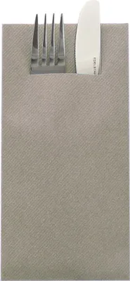 Produktbild von Airlaid Besteckservietten Beige Grey, 40 x 40 cm, 75 Stück - Mank