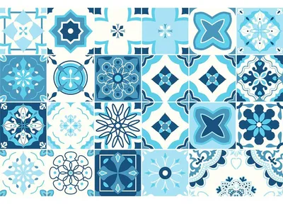Image de Autocollants imitation carrelage pour la cuisine et la salle de bains – 24 autocollants imitation carrelage ciment, Azulejos Inola – 24 autocollants, 15 x 15 cm
