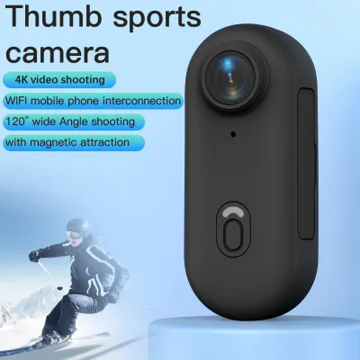 Obrázok produktu pre 4K 30 fps Miniatúrna akčná kamera WiFi Sport 120° širokouhlý objektív Vstavaná batéria s magnetickým popruhom na zadnej strane Spona Vodotesné puzdro Montážne príslušenstvo pre outdoorové aktivity