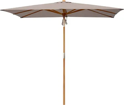 Produktbild von Sekey 300 x 200 cm Sonnenschirm Rechteckig Holz Balkonschirm Marktschirm mit Knickbar, für Terrasse Gartenschirm UV50+, Taupe