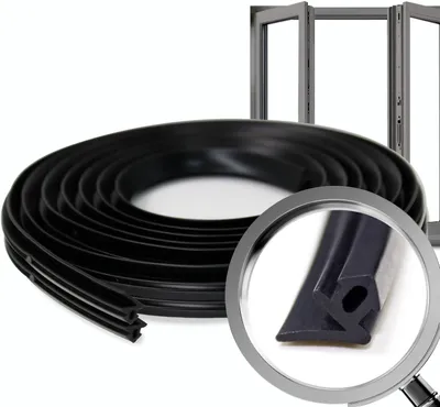 Zdjęcie produktu dla Inne akcesoria okienne: S-1125. Gumowa uszczelka okienna, uszczelka okienna z aluminium, czarna, 20 metrów. Uszczelka do okien, PVC, szkło