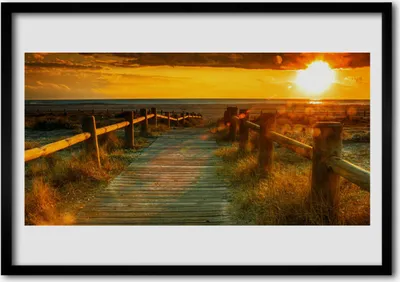Produktbild von Bild 70x50 MDF-Rahmen Wandkunst Sonnenuntergang Architektur