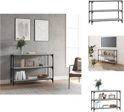 Produktbild von vidaXL Bücherregal Grau Sonoma 100x33x70,5 cm Holzwerkstoff und Stahl - Bücherregale & Bücherschränke