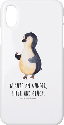 Produktbild von Mr. & Mrs. Panda Iphone 10 Handyhülle Pinguin Marienkäfer - Weiß - Geschenk, Hülle, Liebe, Aufmerksam, Handy, X, Kleine Wunder, Lebensfreude, Glück, Cover