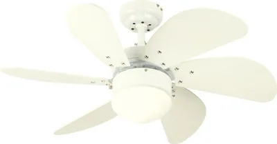 Produktbild von Deckenventilator Turbo Swirl Weiß 76 cm mit Beleuchtung und Zugketten