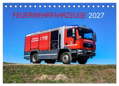 Zdjęcie produktu dla Pojazdy strażackie (kalendarz biurkowy 2027, format DIN A5, układ poziomy), kalendarz miesięczny CALVENDO