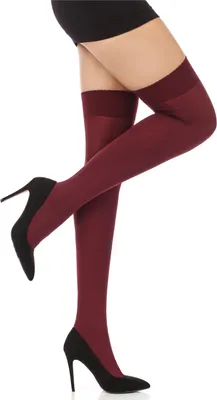 Image de Chaussettes hautes pour femmes Merry Style MSSST8002 (bordeaux, taille unique)