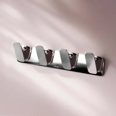 Produktbild von Badezimmer Badhaken set 4 Duschhaken Garderobenhaken Edelstahl Kleiderhaken Handtüchhaken Wandhaken Badetüchhaken ohne Bohren klebend, Chrom